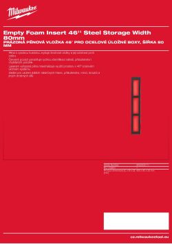 MILWAUKEE Prázdná pěnová vložka 46″ pro ocelové úložné boxy, šířka 80 mm 4932502111 A4 PDF