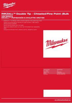 MILWAUKEE INKZALL™ popisovač s dvojitým hrotem – zkosený a jemný hrot (velké balení) 4932502326 A4 PDF