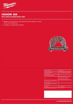 MILWAUKEE Řetězová čisticí hlavice 100 mm pro spirály 22 mm 48533838 A4 PDF