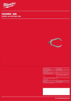 MILWAUKEE Kořenová řezná hlavice 100 mm pro spirály 32 mm 48534833 A4 PDF