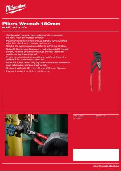 MILWAUKEE Klešťový klíč 180 mm 4932501149 A4 PDF