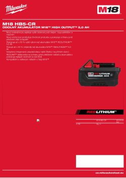 MILWAUKEE Odolný akumulátor M18™ HIGH OUTPUT™ 5,0 Ah 4932499330 A4 PDF