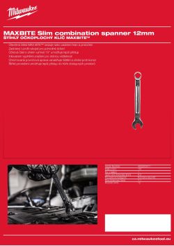 MILWAUKEE Štíhlý očkoplochý klíč MAXBITE™ 12 mm 4932500011 A4 PDF