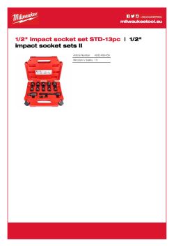 MILWAUKEE ½″SHOCKWAVE™ IMPACT DUTY sada průmyslových hlavic 13 ks 4932480456 A4 PDF