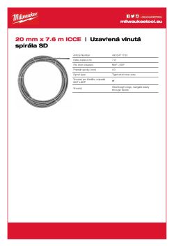 MILWAUKEE Spirála s vnitřním jádrem 20 mm × 7,6 m se spojovacím koncem 4932471703 A4 PDF