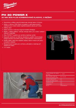 MILWAUKEE Třírežimové vrtací kladivo SDS-Plus 30 mm se systémem FIXTEC 4933396420 A4 PDF