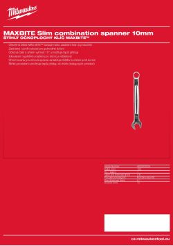 MILWAUKEE Štíhlý očkoplochý klíč MAXBITE™ 10 mm 4932500009 A4 PDF