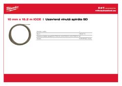 MILWAUKEE Spirála s vnitřním jádrem 10 mm × 15,2 m, se spojovacím koncem 48532773 A4 PDF