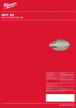 MILWAUKEE Střední otevírací nástroj pro spirály 22 mm 48533836 A4 PDF