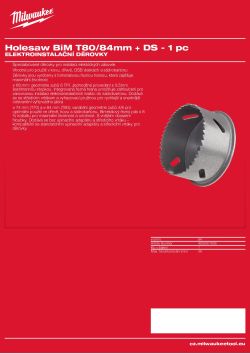 MILWAUKEE Electrical Holesaws 4932501695 A4 PDF