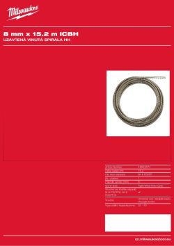 MILWAUKEE Spirála s vnitřním jádrem 8 mm × 15,2 m, s kulovou hlavicí 48532674 A4 PDF