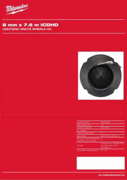 MILWAUKEE Buben se spirálou s vnitřním jádrem 8 mm × 7,6 m a výkyvnou hlavicí 48532582 A4 PDF