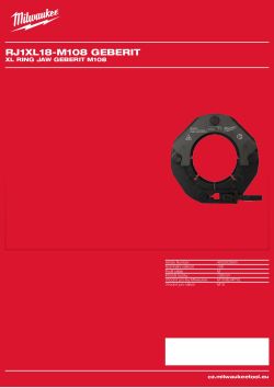 MILWAUKEE XL Ring Jaw GEBERIT M108 4932502660 A4 PDF
