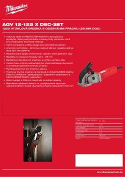 MILWAUKEE Úhlová bruska 1 200 W se systémem odsávání prachu (hloubka řezu 19 mm) 4933448020 A4 PDF