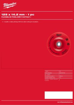 MILWAUKEE Pružná opěrná podložka 125 × 14,2 mm 4932345761 A4 PDF