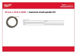 MILWAUKEE Spirála s vnitřním jádrem 10 mm × 10,6 m, se spojovacím koncem 48532675 A4 PDF