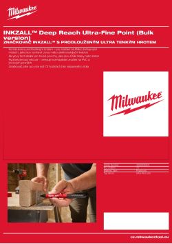 MILWAUKEE Značkovač INKZALL™ s prodlouženým ultra tenkým hrotem velké balení 4932502324 A4 PDF