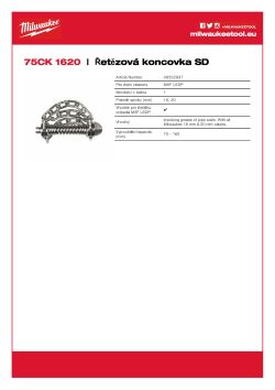 MILWAUKEE Řetězová čisticí hlavice 75 mm pro spirály 16 a 20 mm 48532837 A4 PDF