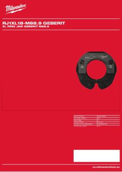 MILWAUKEE XL Ring Jaw GEBERIT M88.9 4932502659 A4 PDF