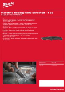 MILWAUKEE HARDLINE™ zavírací nůž 75 mm – se zubatým ostřím 48221998 A4 PDF
