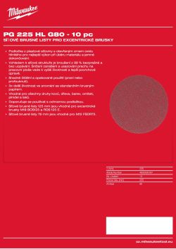 MILWAUKEE Power Grid Mesh Sanding Sheets for Random Orbital Sanders 4932500187 A4 PDF