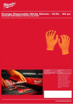 MILWAUKEE Orange Disposable Nitrile Gloves 4932501907 A4 PDF