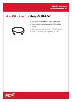 MILWAUKEE Kabel QUIK-LOK 4 m 4932373502 A4 PDF