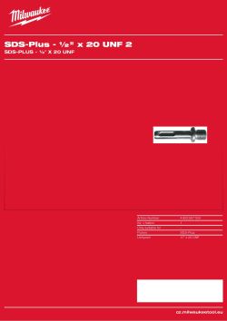 MILWAUKEE Adaptér sklíčidla SDS-Plus – 1/2″ × 20 UNF s pojistným šroubem 4932367166 A4 PDF