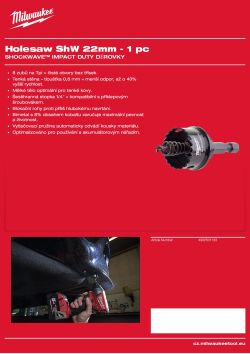 MILWAUKEE Shockwave Holesaws 4932501133 A4 PDF