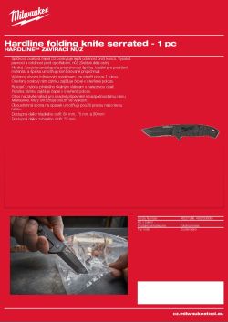 MILWAUKEE HARDLINE™ zavírací nůž 75 mm – se zubatým ostřím 4932500664 A4 PDF