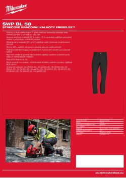 MILWAUKEE Strečové pracovní kalhoty FREEFLEX™ černé 58 4932502069 A4 PDF