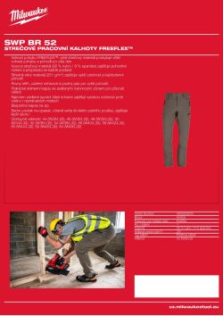 MILWAUKEE Strečové pracovní kalhoty FREEFLEX™ hnědé 52 4932502055 A4 PDF