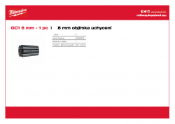 MILWAUKEE Grinder Collets objímka uchycení ø 6 mm. 48660978 A4 PDF