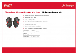 MILWAUKEE Fingerless gloves Velikost  8 / M 48229741 A4 PDF