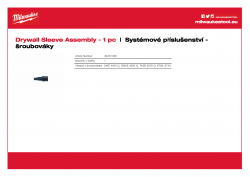 MILWAUKEE System attachments - screwdrivers and drywall guns Sada objímek na suché zdivo. 49261036 A4 PDF