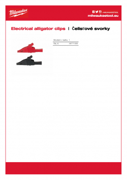 MILWAUKEE Electrical alligator clips Elektrické krokové svorky (max. 1000 Volt / 10 Amper) 49771005 A4 PDF