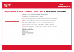 MILWAUKEE Expandable Level Rozkládací 200 cm - 356 cm 4932471355 A4 PDF