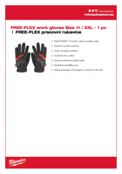 MILWAUKEE FREE-FLEX work gloves Velikost 11/XXL 48229714 A4 PDF