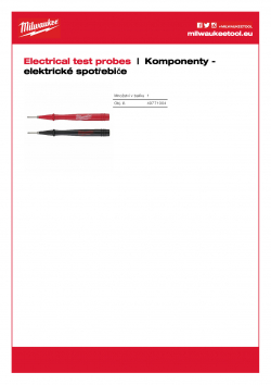MILWAUKEE Electrical test probes Elektrické zkušební sondy (1000 Volt/10 Amper) hlavice dlouhé 125 mm 49771004 A4 PDF
