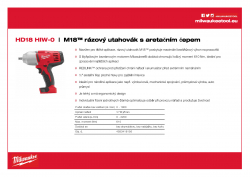 MILWAUKEE HD18 HIW M18™ rázový utahovák s aretačním čepem 4933416195 A4 PDF