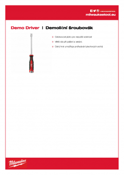 MILWAUKEE Demolition Driver Demoliční šroubovák 4932471871 A4 PDF