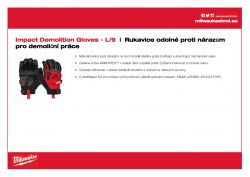 MILWAUKEE Impact Demolition Gloves Rukavice odolné proti nárazům pro demoliční práce - L/9 - 1ks 4932471909 A4 PDF