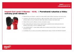 MILWAUKEE Impact Cut Level 3 Gloves Povrstvené rukavice s třídou ochrany proti nárazu 3 - 10/XL - 1 ks 4932478129 A4 PDF