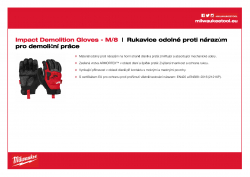 MILWAUKEE Impact Demolition Gloves Rukavice odolné proti nárazům pro demoliční práce  - M/8 - 1ks 4932471908 A4 PDF