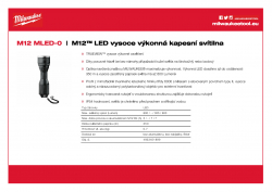 MILWAUKEE M12 MLED M12™ vysoce výkonná LED svítilna 4933451899 A4 PDF