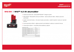 MILWAUKEE M12 B4 M12™ 4,0 Ah akumulátor 4932430065 A4 PDF