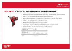 MILWAUKEE M12 BID M12™ ¼″ Hex kompaktní rázový utahovák 4933441955 A4 PDF