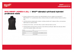 MILWAUKEE M12 HBWP LADIES M12™ dámská vyhřívaná hybridní prošívaná vesta 4933464806 A4 PDF