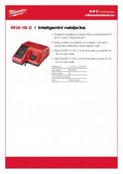 MILWAUKEE M12-18 C M12™ - M18™ inteligentní nabíječka 4932352959 A4 PDF