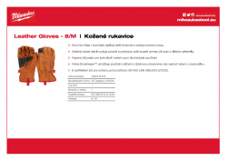 MILWAUKEE Leather Gloves Kožené rukavice- 8/M - 1 ks 4932478123 A4 PDF